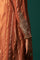 Copper Brown Metallic Embroidered Flared Chanderi Kurta with Straight Pant and Dupatta Set
