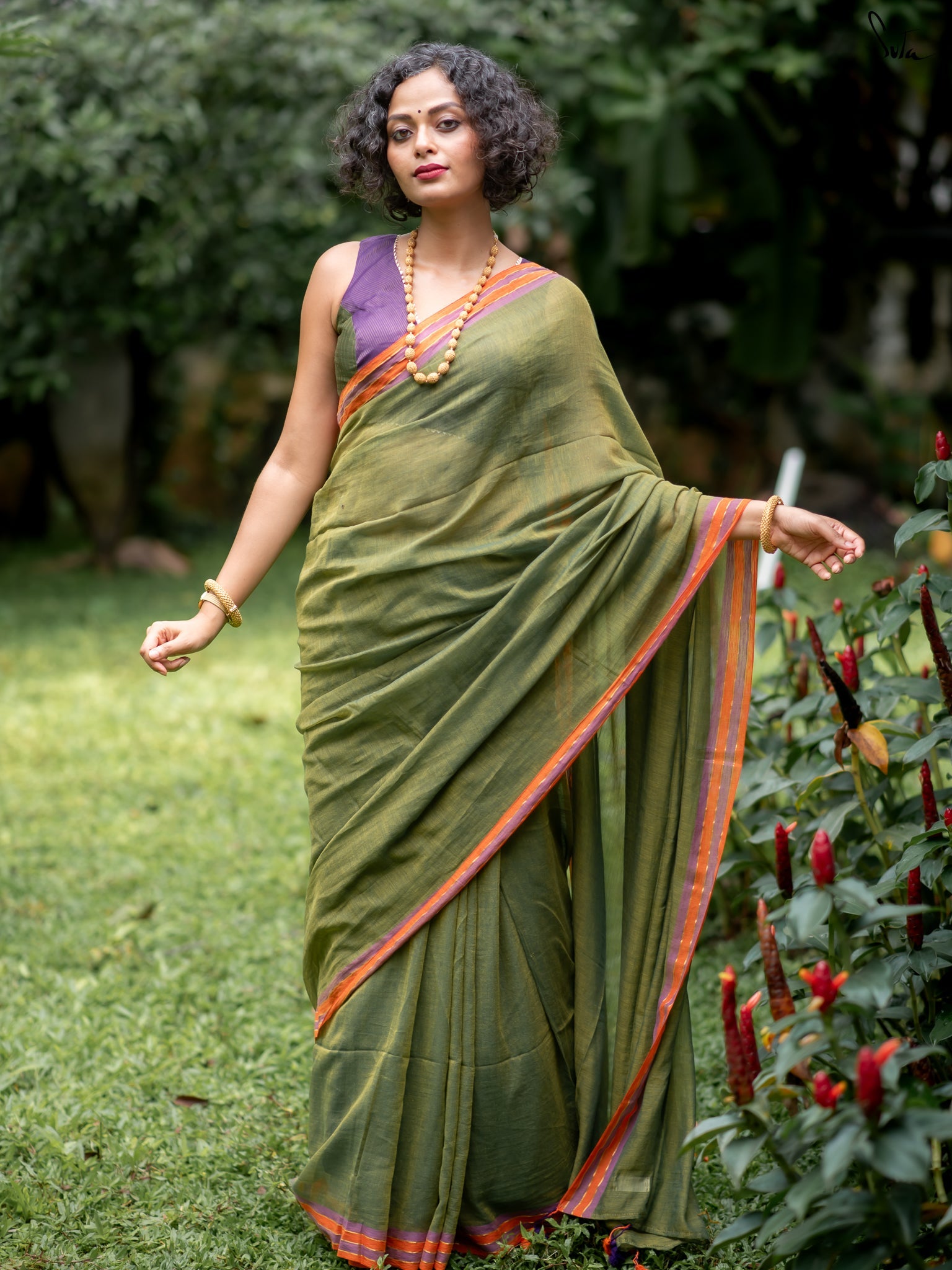Suta Green Pure Cotton Saree