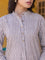 Grey Stripes Block Printed Cotton Kurta