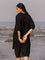 Sajdaa Black Oversized Asymmetrical Long Shirt