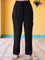 Solid Black Slub Trousers