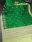Banarasi poona silk saree green and pista green with silver & gold zari woven buttas and zari woven border