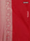 Banarasi silk saree red with allover silver zari woven brocade weaves and silver zari woven border