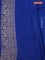 Banarasi crepe saree peacock blue with allover thread & zari brocade weaves and woven border