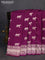 Banarasi semi katan saree deep purple with zari woven buttas and zari woven border