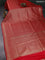 Banarasi semi katan saree red with allover thread & zari woven brocade weaves and woven border