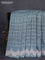 Banarasi semi katan saree pastel blue with allover zari checks and zari woven border
