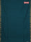 Bengal soft cotton saree teal green and sap green with plain body and zari woven border
