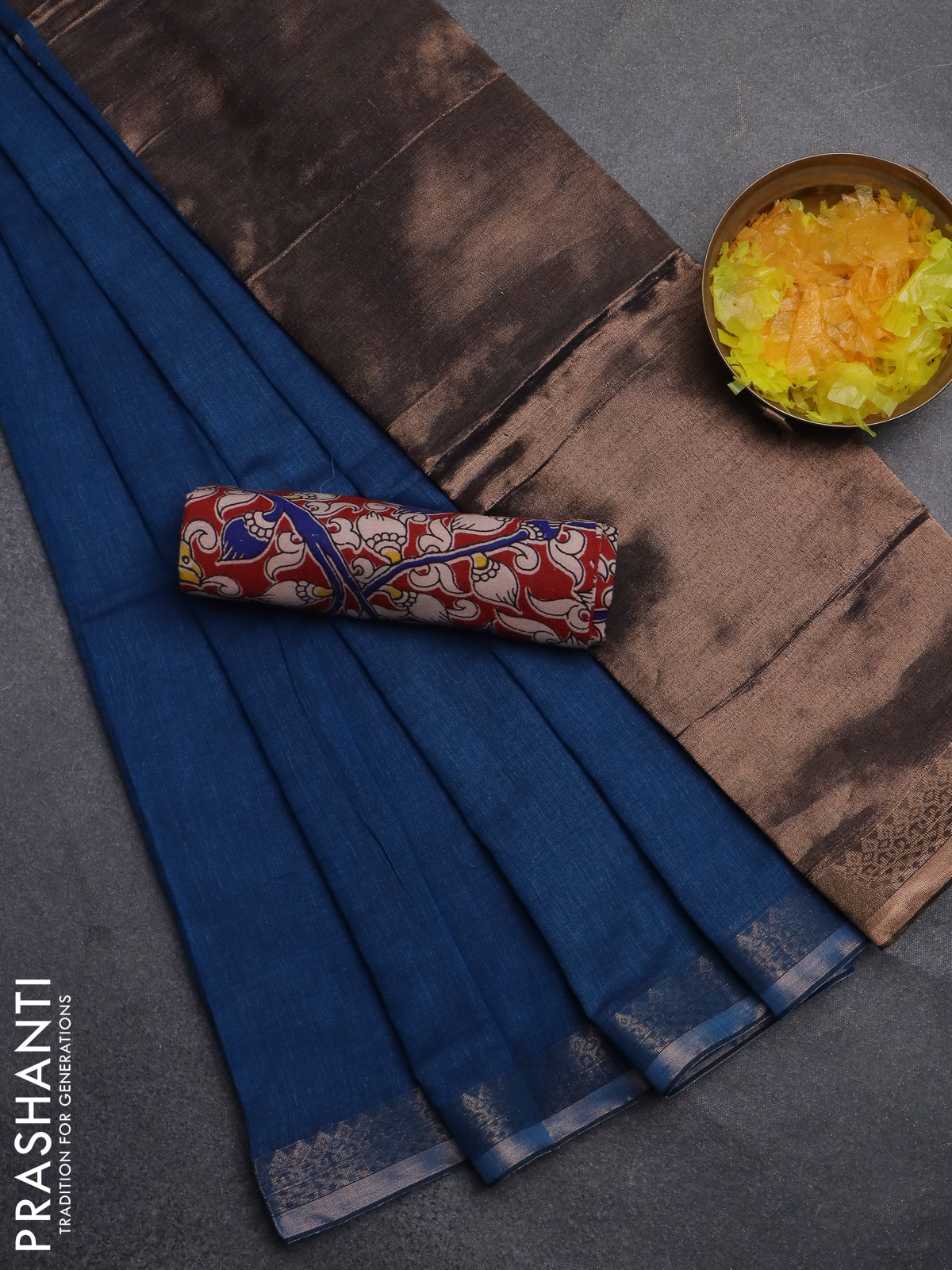 Bengal soft cotton saree cs blue and maroon with plain body and zari woven border