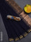 Bengal soft cotton saree navy blue and dark mustard with plain body and zari woven border