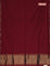 Bengal soft cotton saree maroon and blue with plain body and zari woven border