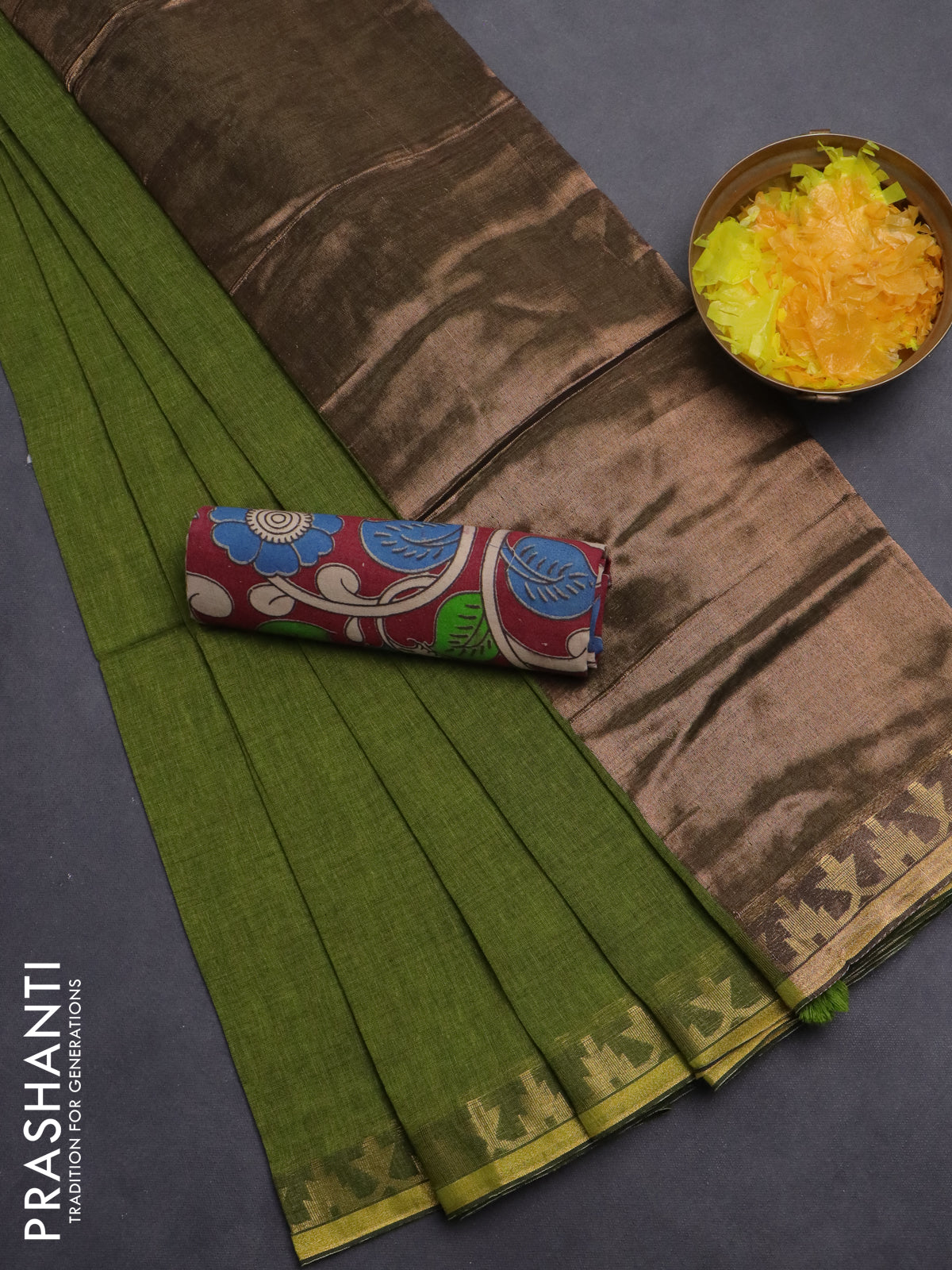 Bengal soft cotton saree light green and maroon with plain body and zari woven border