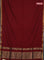 Bengal soft cotton saree maroon and blue with plain body and zari woven border