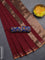 Bengal soft cotton saree maroon and blue with plain body and zari woven border