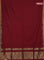 Bengal soft cotton saree maroon and blue with plain body and zari woven border