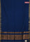 Bengal soft cotton saree peacock blue and maroon with plain body and zari woven border