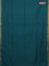 Bengal soft cotton saree teal green and violet with plain body and zari woven border