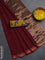 Bengal soft cotton saree maroon and yellow with plain body and zari woven border
