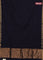 Bengal soft cotton saree navy blue and maroon with plain body and zari woven border