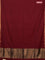Bengal soft cotton saree maroon and blue with plain body and zari woven border