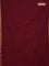 Bengal soft cotton saree maroon with plain body and zari woven border