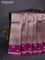 Banarasi katan silk saree purple with allover silver zari woven brocade weaves and zari woven butta border