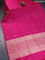 Banarasi katan silk saree dark pink with zari woven buttas in borderless style