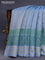 Banarasi tussar silk saree blue shade with plain body and printed pallu