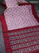 Pochampally silk saree off white red and maroon with allover ikat weaves and simple border