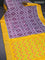 Pochampally silk saree grey purple and yellow with allover ikat weaves and rich zari woven border