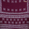 Batik cotton saree wine shade with allover sequin work & batik butta prints and printed lace work border