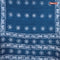 Batik cotton saree blue with allover sequin work & batik butta prints and printed lace work border