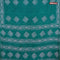 Batik cotton saree teal blue with allover sequin work & batik butta prints and printed lace work border