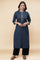 Blue Pure Cotton Straight Kurta and Palazzo Set