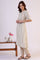 Light Beige Yarn Dyed Striped Short Sleeves Cotton Blend Kurta