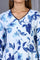 Blue Floral Printed Lace Rayon Flared Kurta