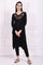 Black Embroidered Straight Acrylic Winter Kurta