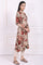 Red Floral Printed A-Line Kurta