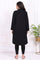 Black Embroidered Straight Woven Coat