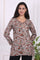Beige Floral Printed Straight Tunic