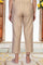 Beige Solid Cropped Rayon Straight Pant
