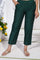 Green Cropped Rayon Straight Pant
