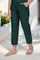 Green Cropped Rayon Straight Pant