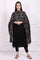 Black Ethnic Motifs Cotton Shawl