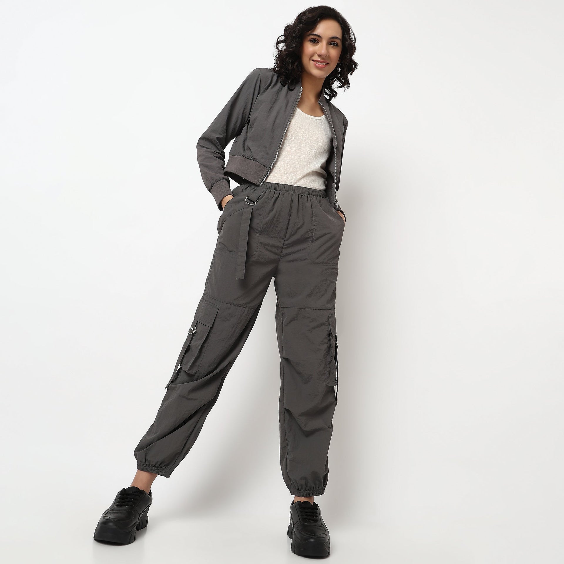 Ankle Length Athleisure Joggers with Pockets