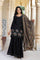 Black Floral Thread Embroidery Straight Woven Kurta with Flared Pant and Dupatta Set
