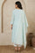 Blue Thread Embroidered Pure Cotton Straight Kurta with Straight Pants and Dupatta Set