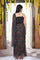 Black Floral Printed Sequined Pre-draped Georgette Saree with Blouse