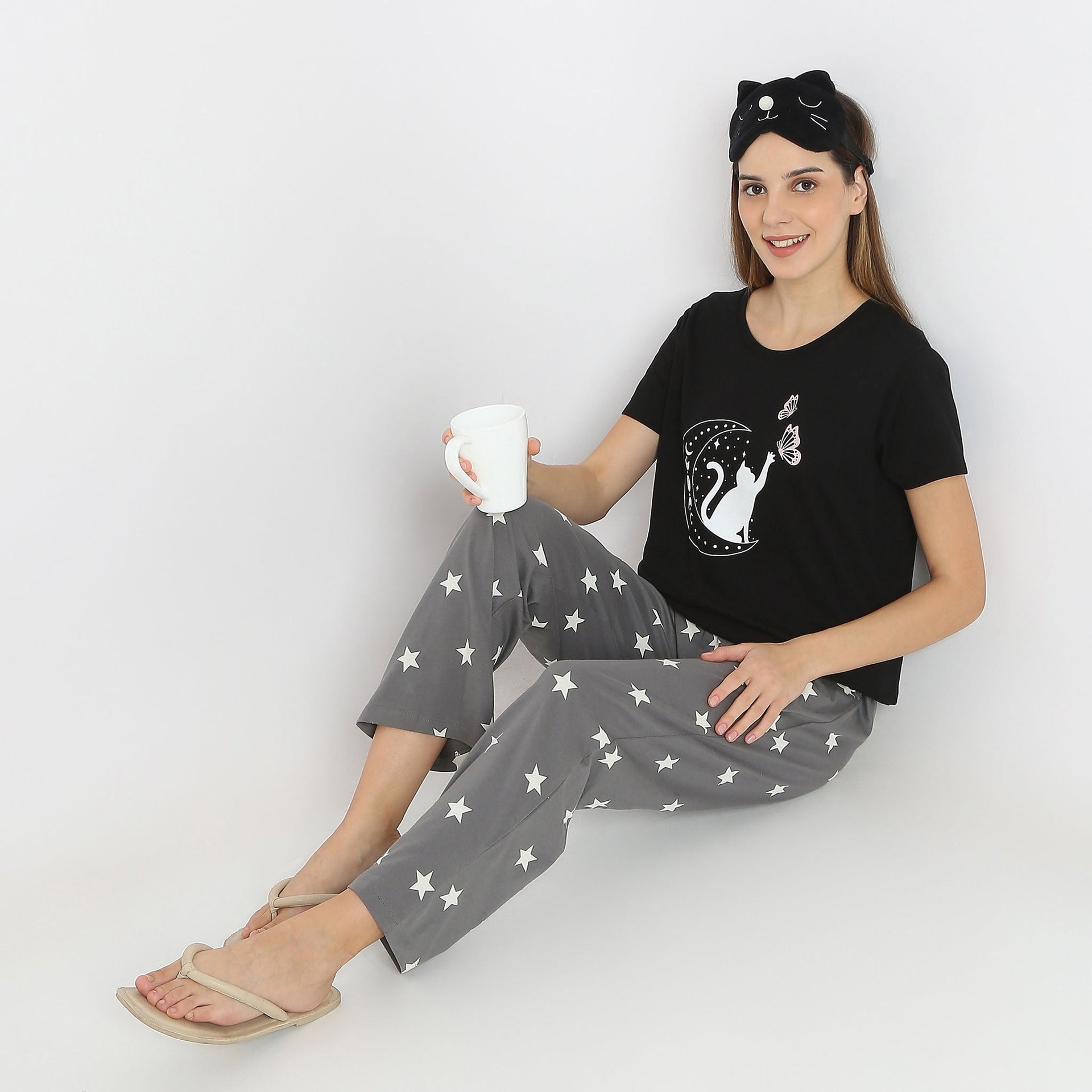 Animal Print Casual Short Sleeve Lounge T-Shirt