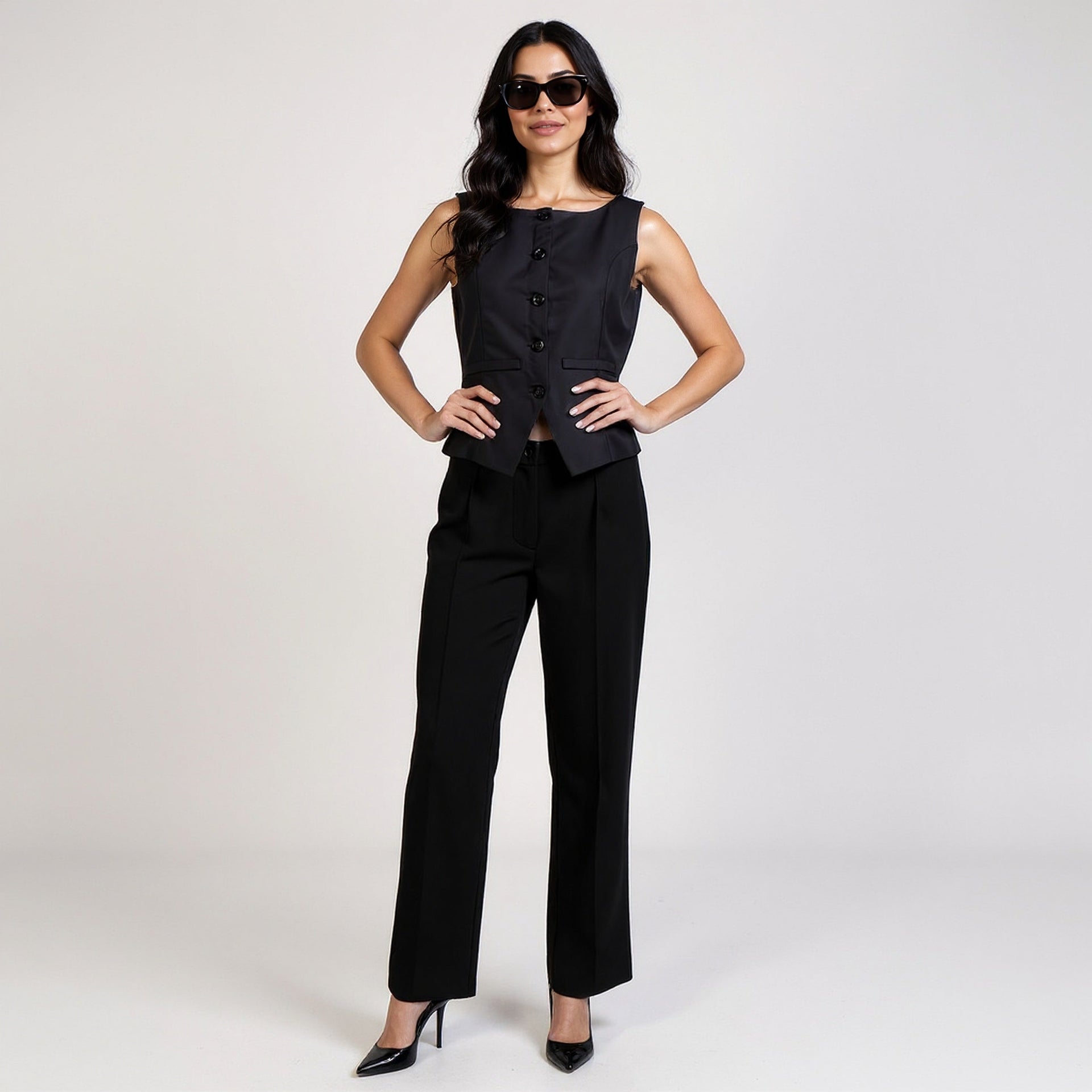 Boat Neck Sleeveless Top